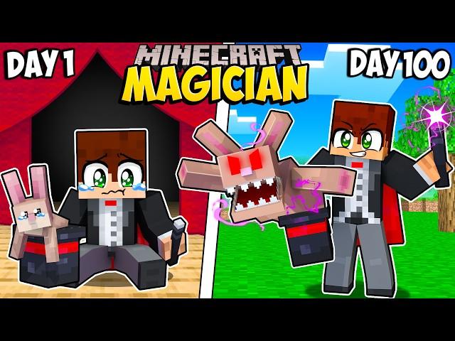 I Survived 100 Days as a MAGICIAN in Minecraft