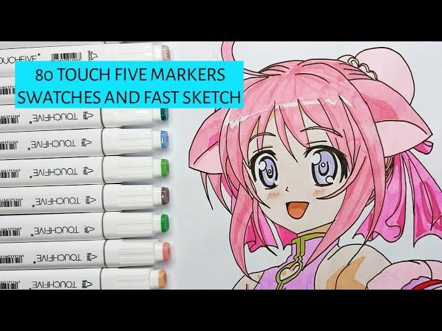 80 TOUCH FIVE MARKERS | SWATCHES + FAST SKETCH