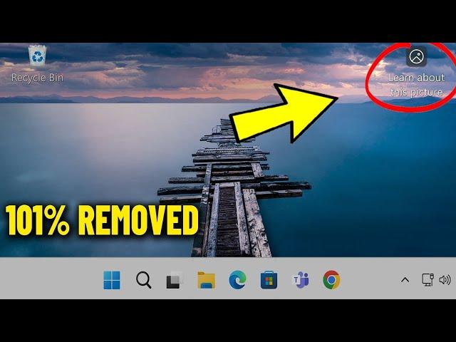 How To Easily Remove "Learn About This Picture" icon on Windows 11/10 Spotlight Desktop Background 