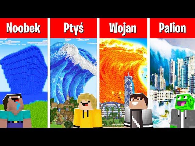 Minecraft TSUNAMI MIASTO CHALLENGE: PALION vs WOJAN vs NOOBEK vs PTYŚ