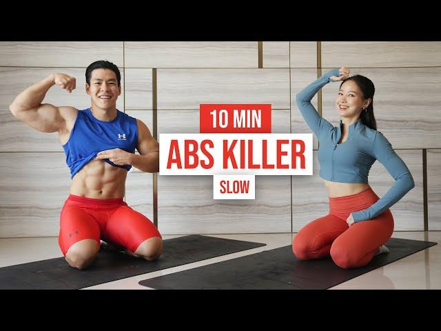 10 MIN LEAN ABS AND FLAT STOMACH WORKOUT | Slow & Control