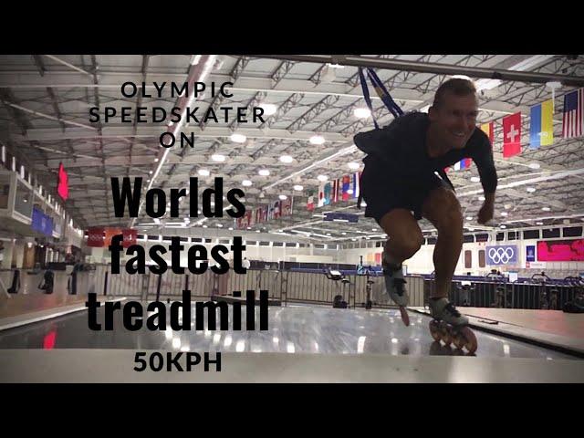 World fastest treadmill is made for Olympic Speedskaters (50kph!)