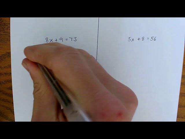 Part 2: Solving basic two step equations