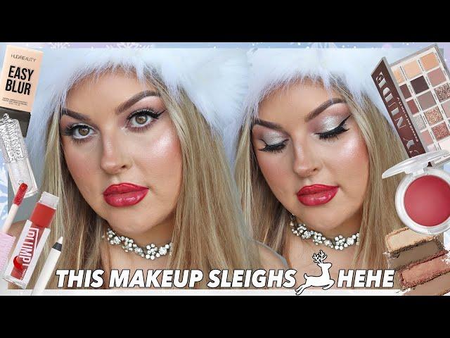 The Perfect Holiday Makeup Look ️ Silver Glam & Juicy Red Lips 