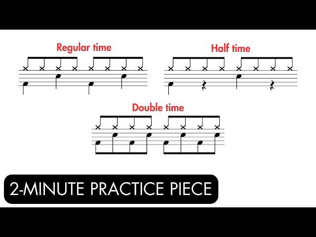 Playing grooves in regular time, half time, & double time 