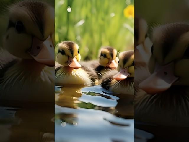 Baby ducks first bath first time swimming cute little baby ducks #duckling #cute #funny #duck