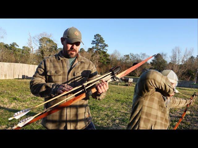 Wood Arrows with A Slammer Longbow