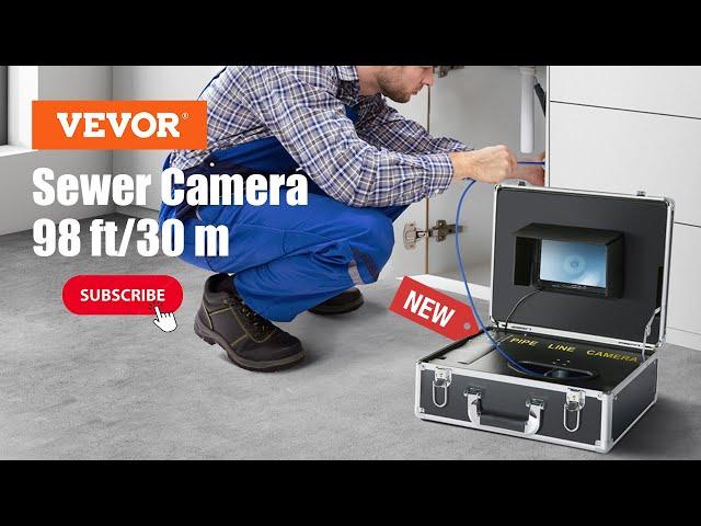 NEW / VEVOR Sewer Camera - 98ft/30m, For Sewer Line, Home, Duct Drain Pipe Plumbing