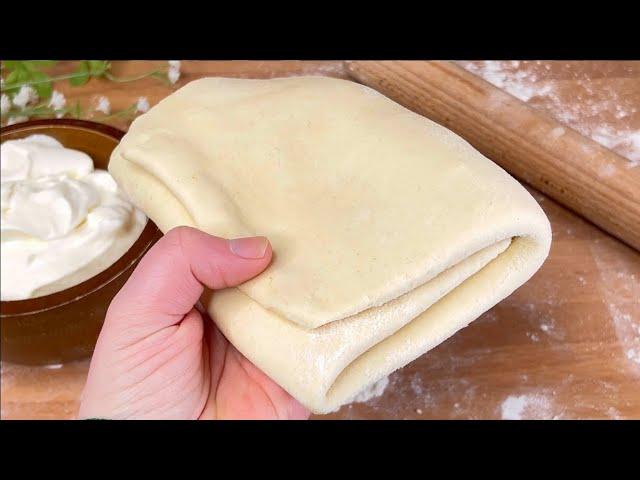 Homemade yogurt puff pastry ready in 5 min! No rest! Just AMAZING!