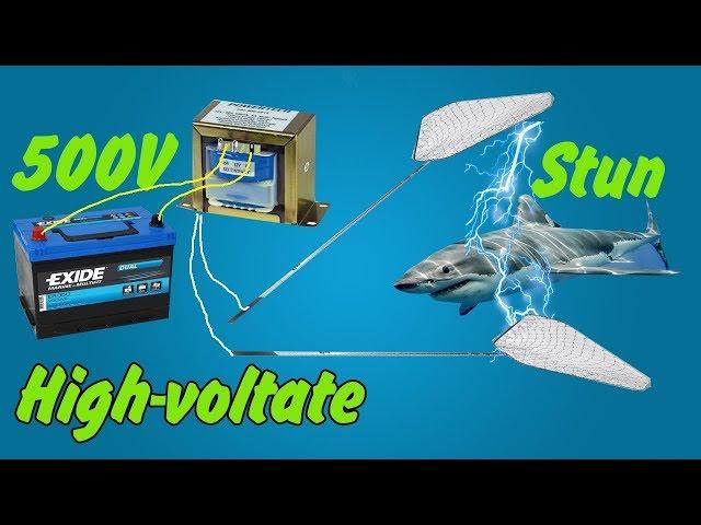 12V to 500V hight volt inverter STUN FISH SHOCK simply | How to make