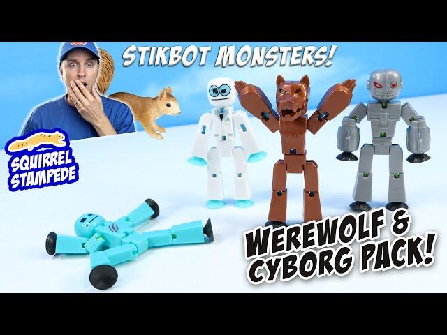 Stikbot Monsters Series Werewolf and Cyborg Figures NEW Zing Pack Review