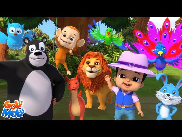 Ghanghor Jungle, घन घोर जंगल, Animal Song for Kids, Golu Molu Hindi Balgeet & Baby Songs