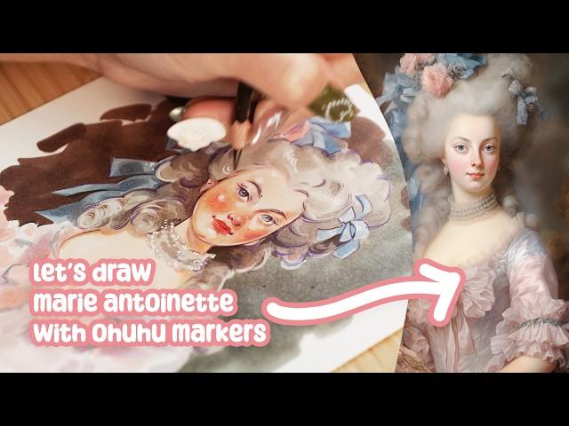 Drawing Marie Antoinette  Ohuhu Alcohol Marker drawing