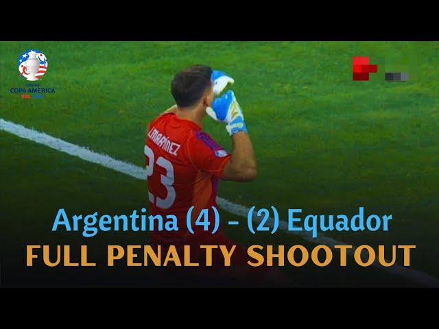 Argentina vs Equador | Full Penalty Shootout | Conmebol Copa America 2024 | Martinez Saves Argentina