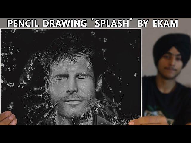 Pencil drawing time lapse. Splash by ekam art  #pencildrawing #hyperrealism #drawingtimelapse