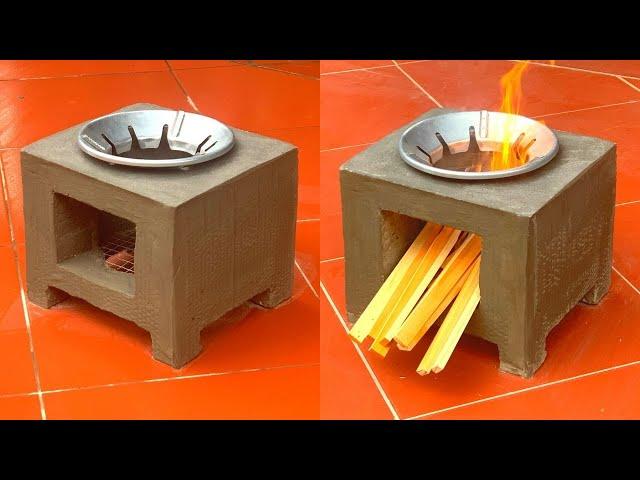 Wood-saving Stove Made of Cement and Carton box - The Idea of ​​Making a Firewood Stove