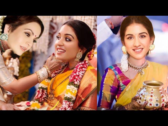 Radhika Marchant Godh Bharai Rasam Inside video shared by Annat Ambani!! beautiful lady Radhika