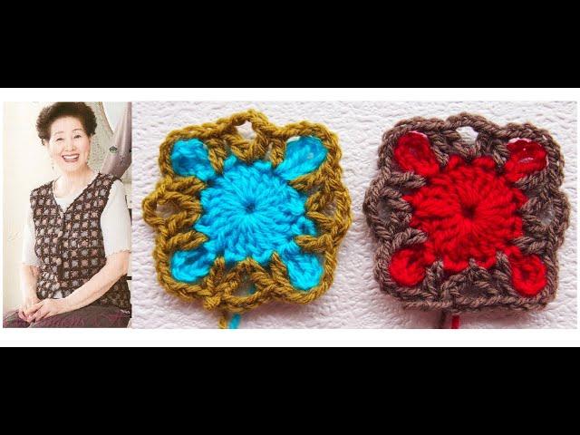 Квадрат крючком для начинающих. Супер просто! *Square crochet Super easy* Мотивы крючком  Урок 398