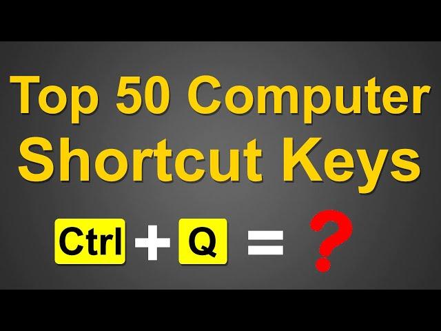 Top 50 Computer Keyboard Shortcut Keys | Computer Shortcut Keys | Top Keys | Best Keys | AlphaRez