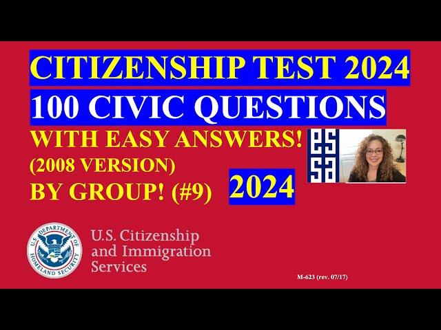 Random 100 Questions Citizenship By Group | Latest U S  Citizenship Questions | Slow Easy Answer 9