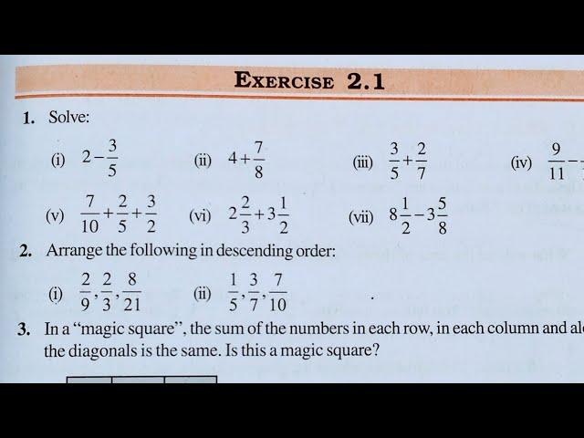 Class 7 Maths Chapter 2 l NCERT EXERCISE-2.1 l Fraction and Decimal l CBSE Board l Solution l 7th