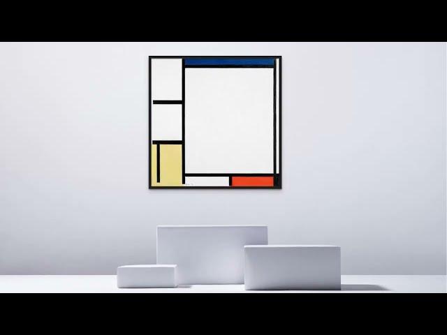 Piet Mondrian's Composition with Blue, Red, Yellow, and Black