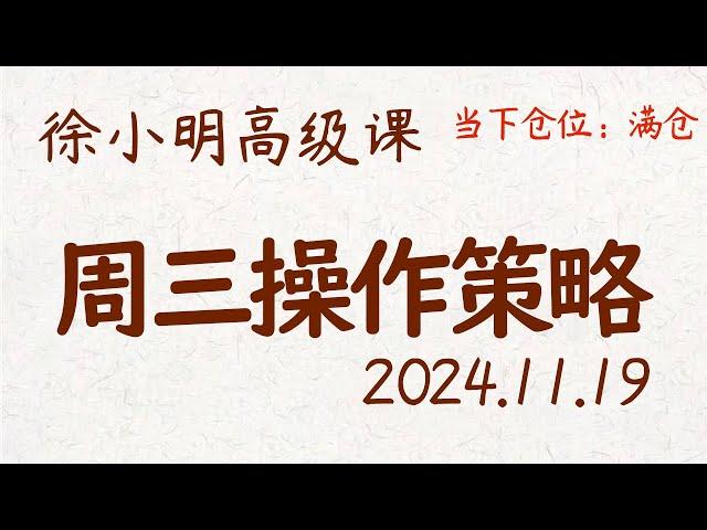 徐小明周三操作策略 | A股2024.11.19 #大盘指数 #盘后行情分析 | 徐小明高级网络培训课程 | #每日收评 #徐小明 #技术面分析 #定量结构 #交易师