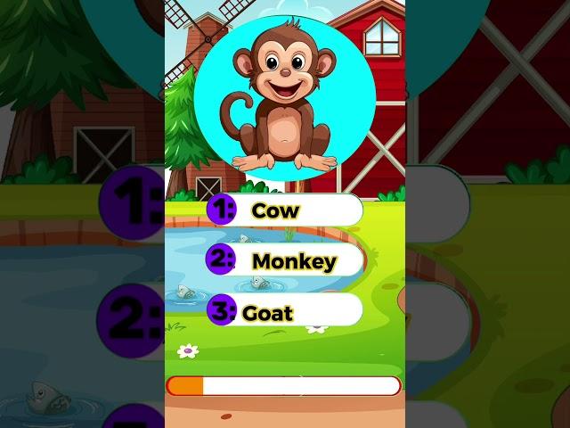 Guess animal name | Animal name challenge #guess #farming  #challenge #kids #kidssongs #animation