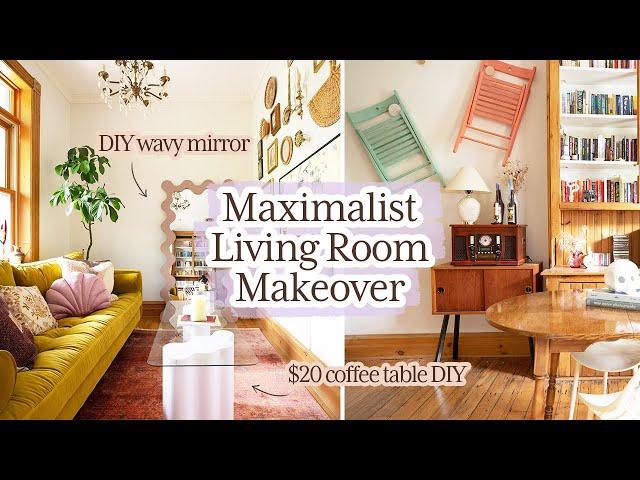 Maximalist *Renter-Friendly* Living Room Makeover