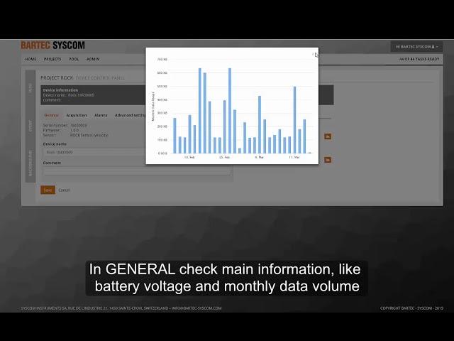 Syscom Cloud Software - ROCK autonomous vibration monitoring device