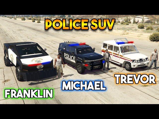 GTA 5 POLICE SUV : FRANKLIN VS MICHAEL VS TREVOR (WHICH IS BEST?)