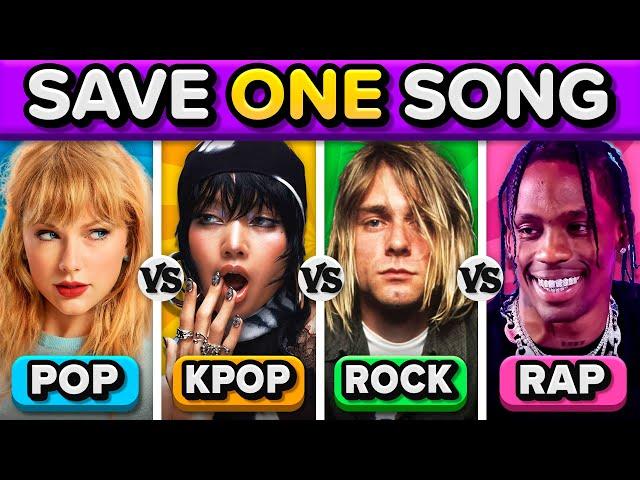 POP vs KPOP vs ROCK vs RAP: Save One Song | Music Quiz