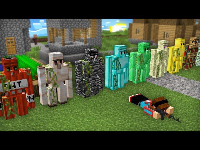 100 НОВЫХ ГОЛЕМОВ ЗАЩИЩАЮТ МОЮ ДЕРЕВНЮ В МАЙНКРАФТ | Компот Minecraft