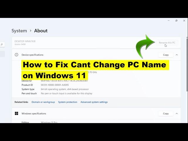 How to Fix Unable to Rename PC Name on Windows 11