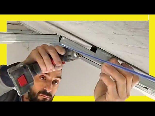  How to put up a PLASTERBOARD CEILING with Metallic Profiles  Straight + Slope  Drywall
