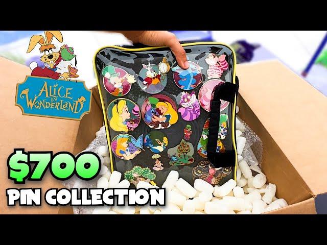 $700 Disney Pin Alice in Wonderland Collection Haul Unboxing