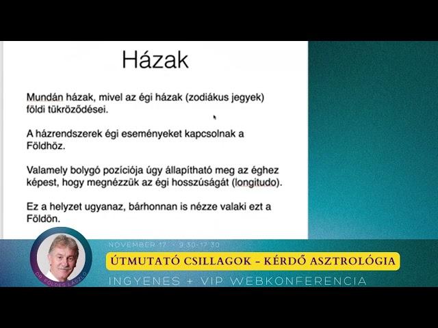 Kérdő Asztrológia - Házak - Dr. Földes László