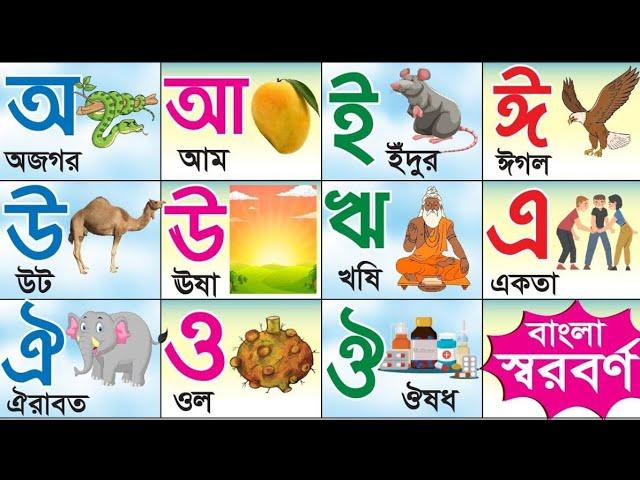 বাংলা বর্ণমালা শিখি | অ আ ক খ | অ অজগর আসছে তেড়ে | বাংলা স্বরবর্ন ও ব্যজ্ঞনবর্ন | bangla bornomala