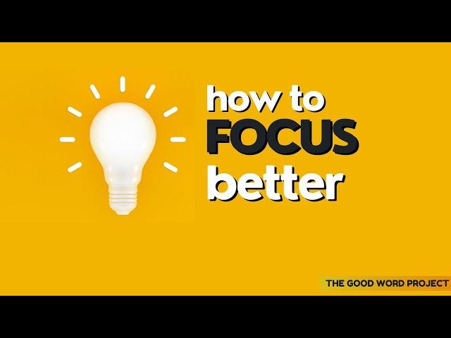 CAN'T FOCUS? Here's what you can do!