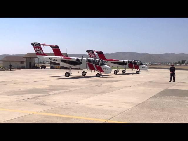 CDF OV-10 Bronco taxiing in and shutting down. Great Sound!