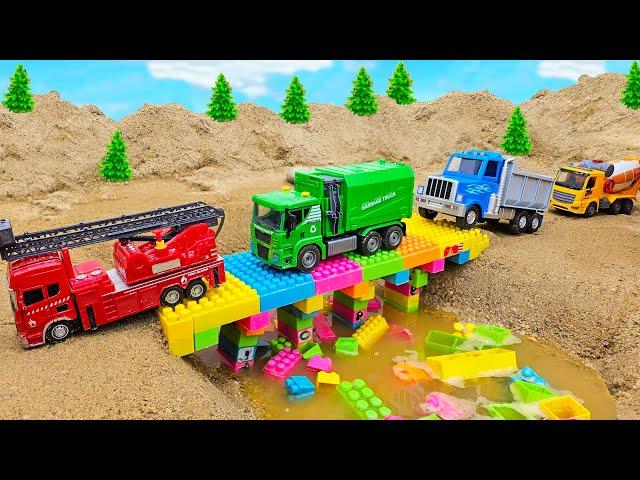 Funny video about construction vehicles building bridges | BonBon Cars TV