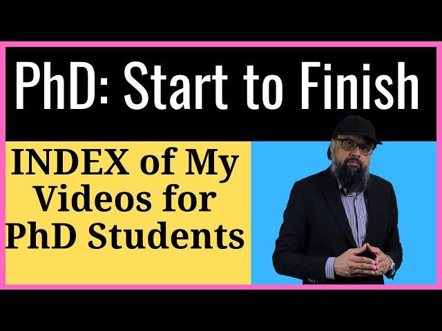 PhD Start to Finish: Digitidea Index of Videos for PhD Students