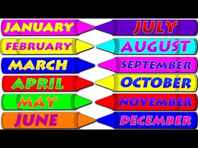 Months of the Year with Spellings|| Slow Version For Kids|| Preschool Learning || Learn Month Names