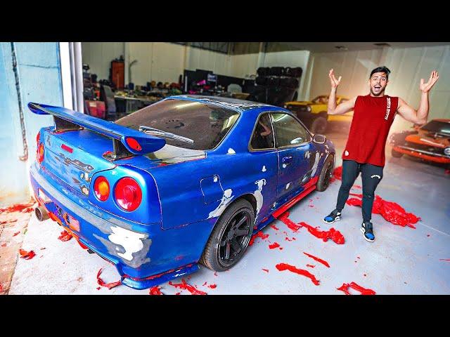 COMECEI A DESMONTAR O SKYLINE R34 PARA RESTAURAR