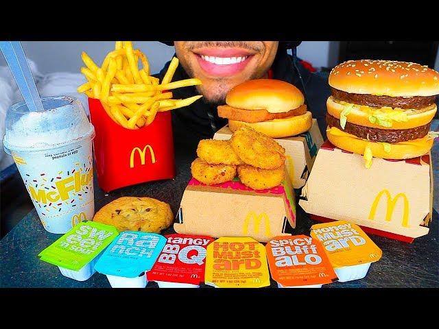 ASMR MCDONALD'S MUKBANG BIG MAC OREO MCFLURRY FRIES CHICKEN NUGGETS EATING SHOW JERRY *BIG BITES*