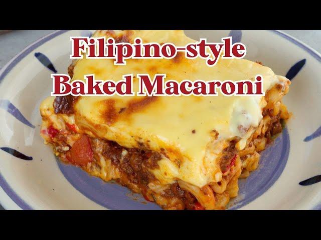 Filipino-style Baked Macaroni with Cheese Topping