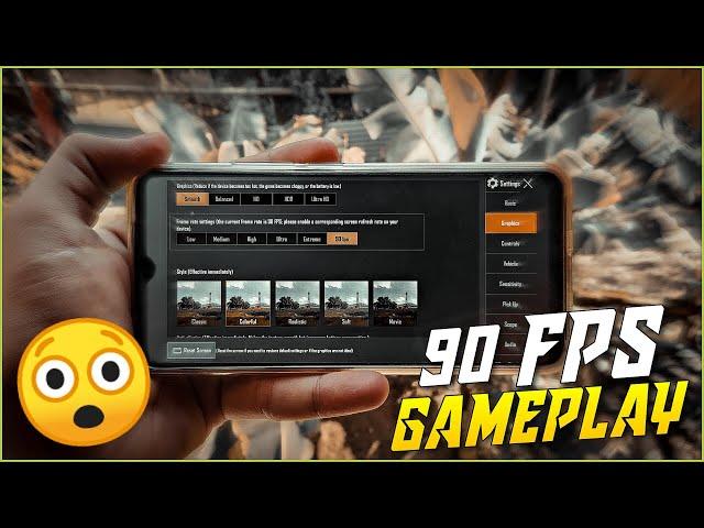 PUBG MOBILE 90 FPS GAMEPLAY !!