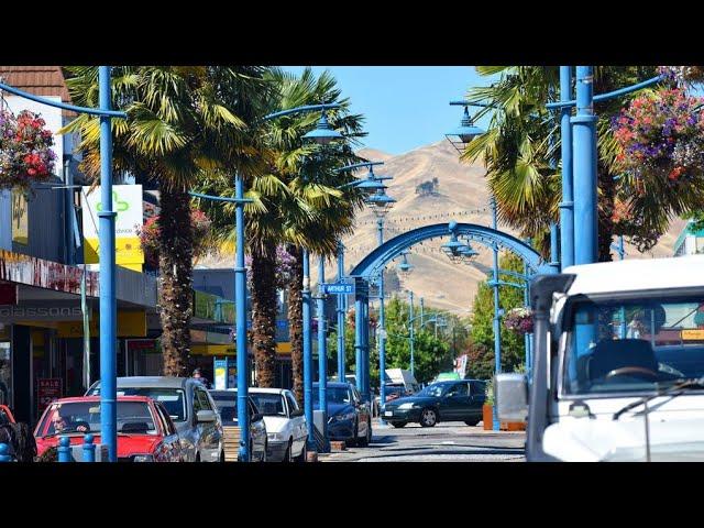 Drive Through Town Center of Blenheim in Marlborough, New Zealand