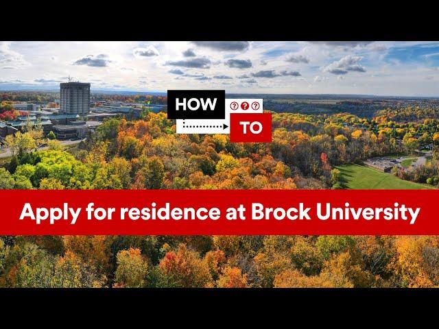 How to apply for residence at Brock University