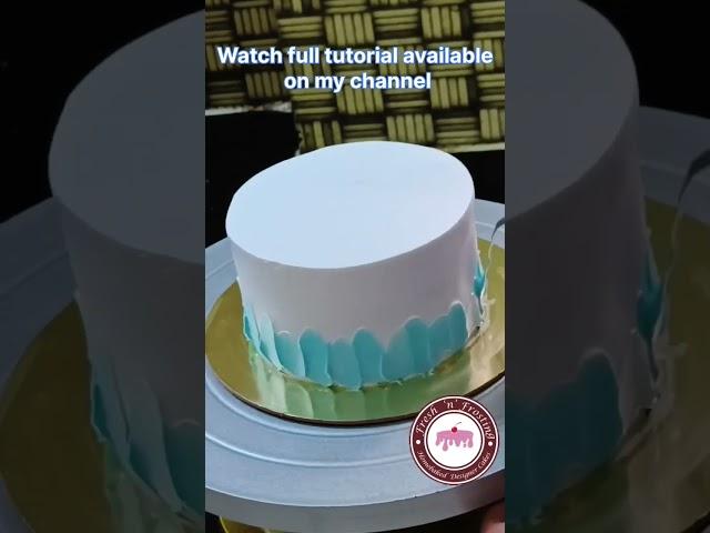 Palette knife design on whipped cream cake..    Link to full tutorial- https://youtu.be/SmNL_Y-98L0